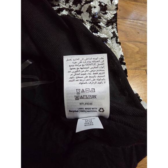 INC International Concepts Sequin Halter Tank Top Black&White Large A001347 - Picture 7 of 10